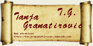 Tanja Granatirović vizit kartica